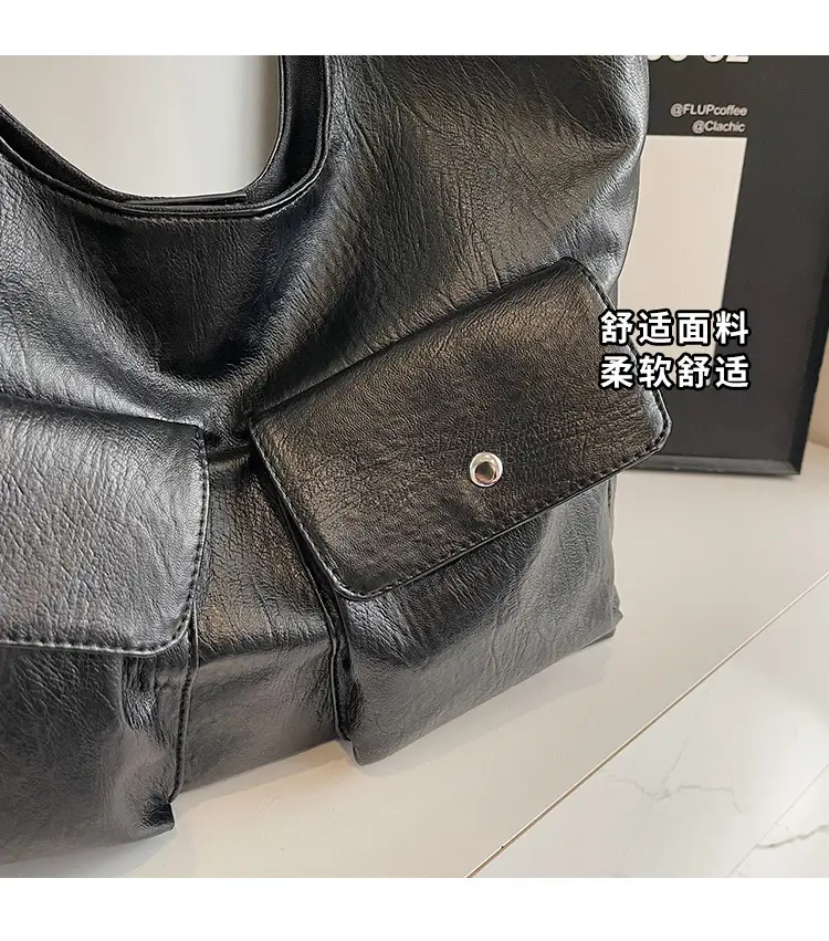 Black Leather Retro Shoulder Bag for Women 2024 — feature 3