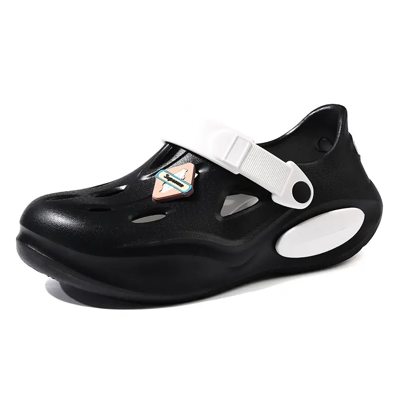 Summer Height-increasing Slippers Hole Shoes Women's Outer Wear Thick Sole Non-smelly Feet Non-slip Breathable EVA Contrast Color Wear-resistant Baotou Drag - Image 2