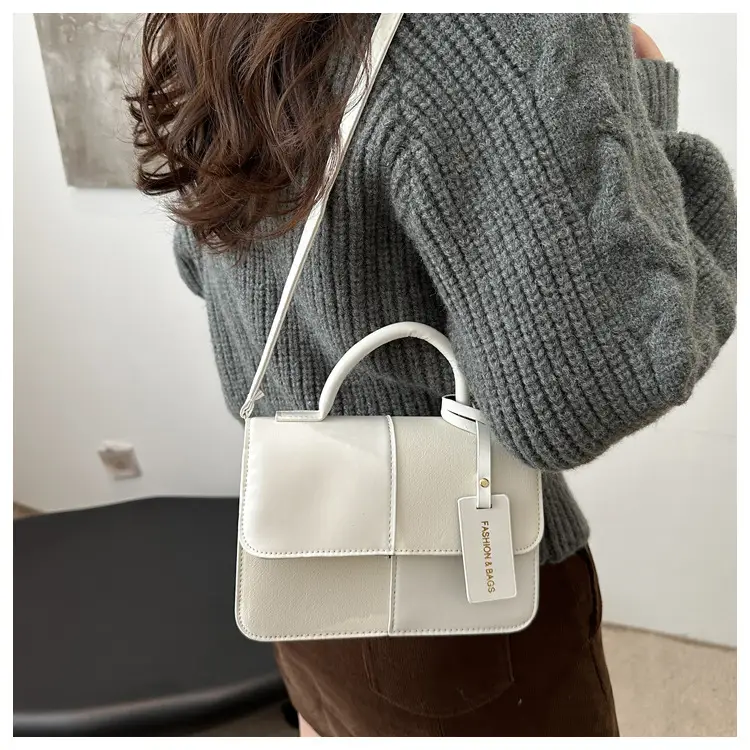 Winter Commuter Shoulder Messenger Bag Brown Beige Textured — feature 14