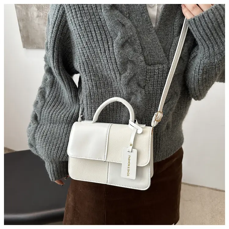 Winter Commuter Shoulder Messenger Bag Brown Beige Textured — feature 15