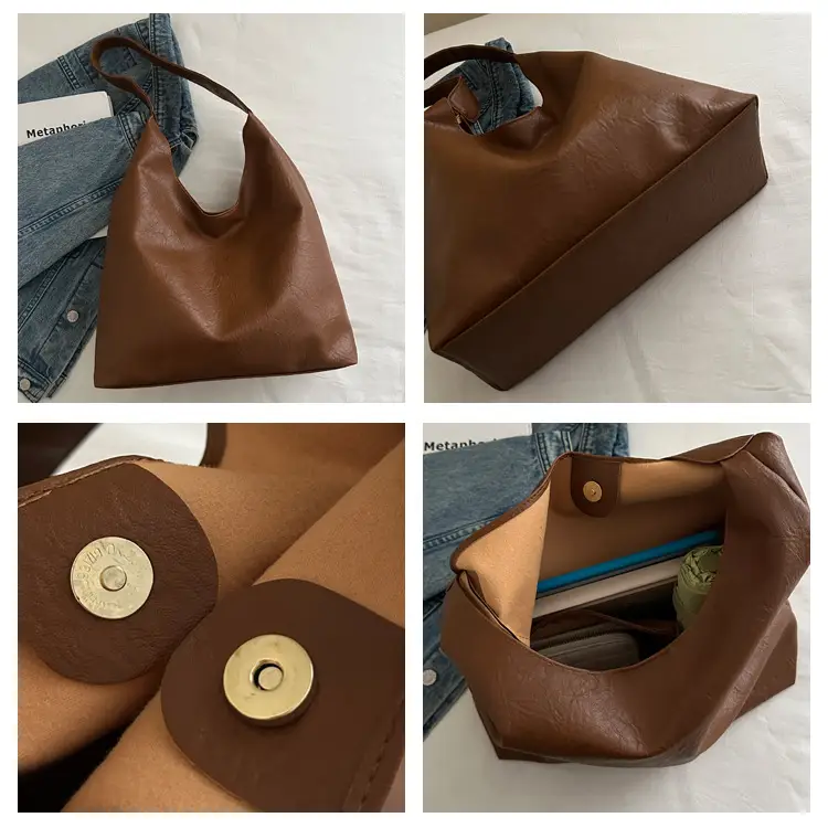 Black 2-Piece Shoulder Tote with Zipper Compartment — feature 7