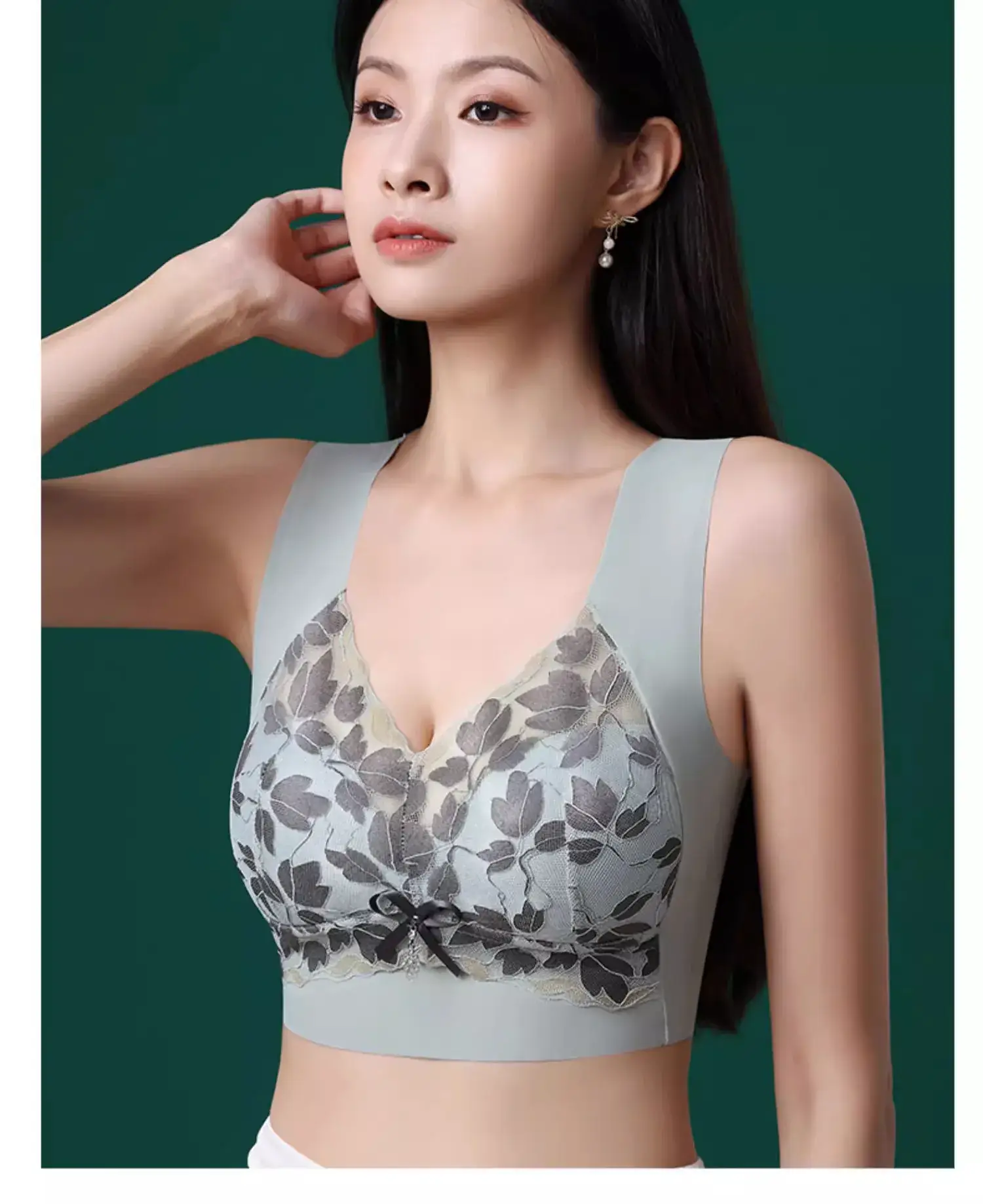 Seamless Back Underwear Vest Bra Plus Size Gathered Cup — feature 32