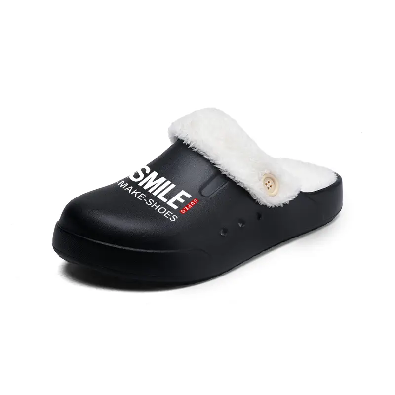 Baotou Slippers Men's New fleece-lined Cotton Slippers Men's Thick-soled Warm Mao Mao Shoes Casual plus size Couple's Home Slippers