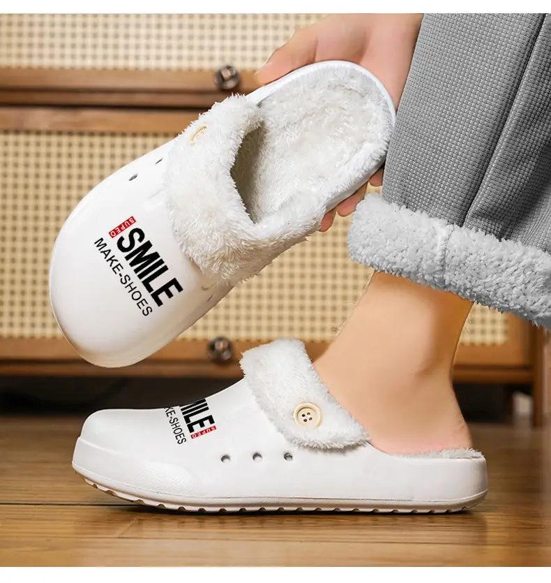 Baotou Slippers Men's New fleece-lined Cotton Slippers Men's Thick-soled Warm Mao Mao Shoes Casual plus size Couple's Home Slippers — feature 14