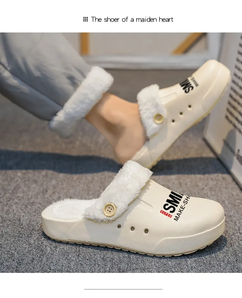 Baotou Slippers Men's New fleece-lined Cotton Slippers Men's Thick-soled Warm Mao Mao Shoes Casual plus size Couple's Home Slippers — feature 8