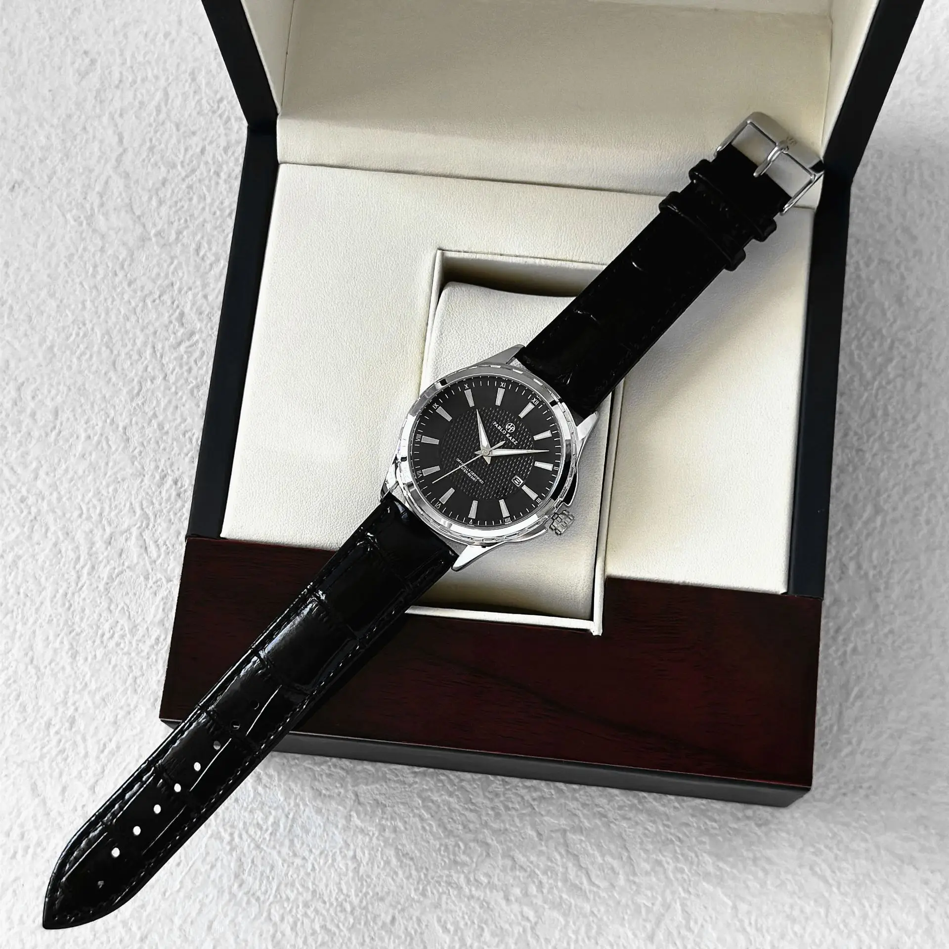 Men's Black Dial Quartz Watch with Black Strap - Image 5