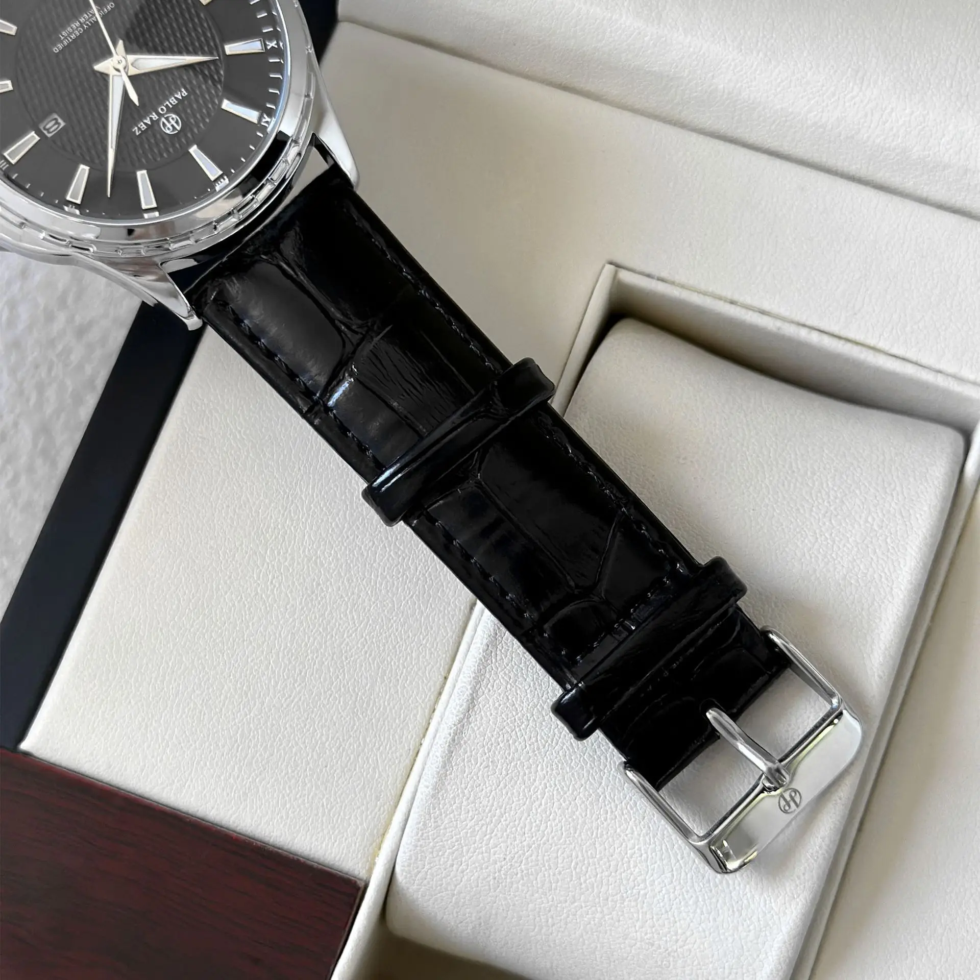 Men's Black Dial Quartz Watch with Black Strap - Image 6
