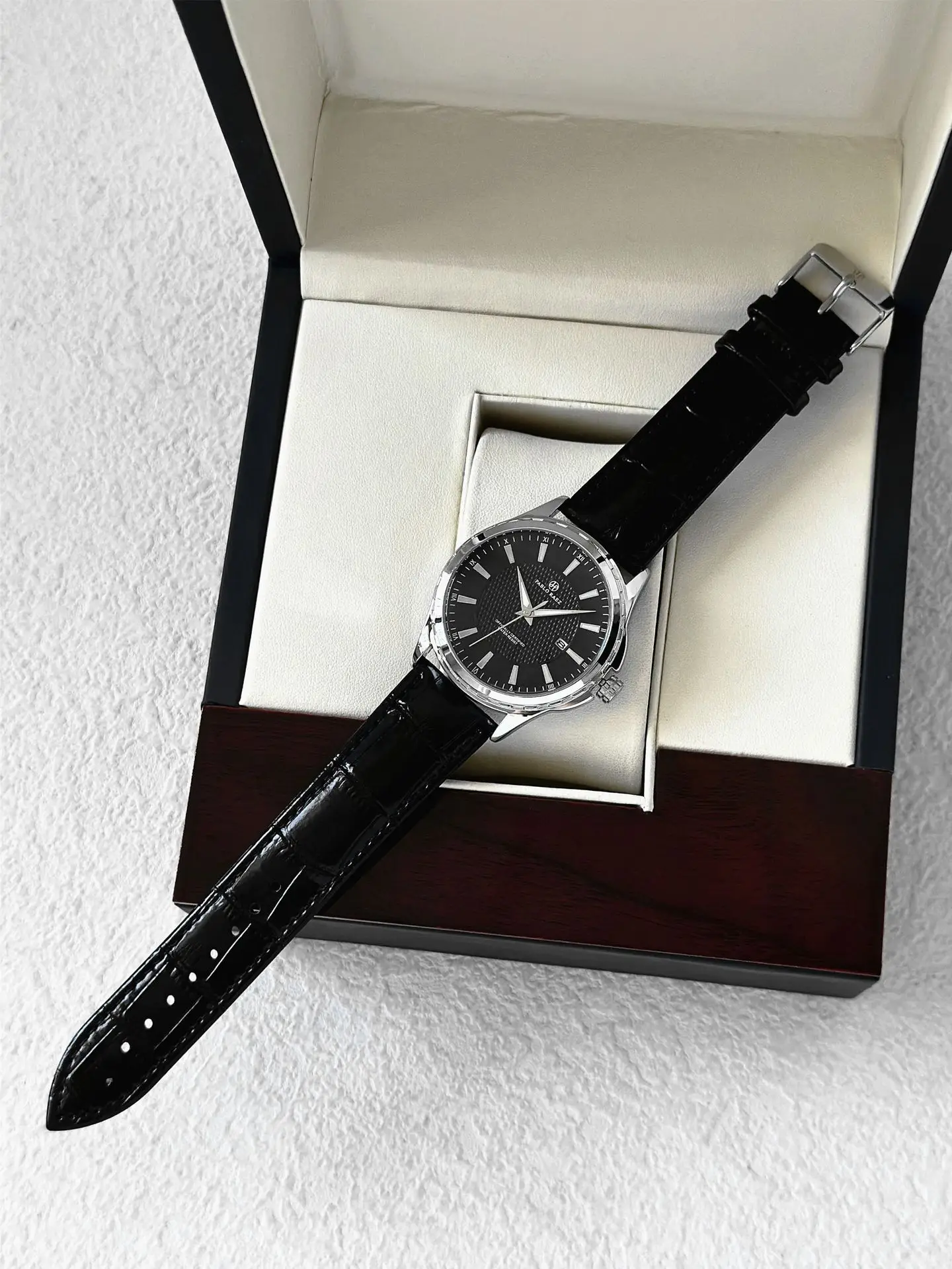 Men's Black Dial Quartz Watch with Black Strap — feature 10