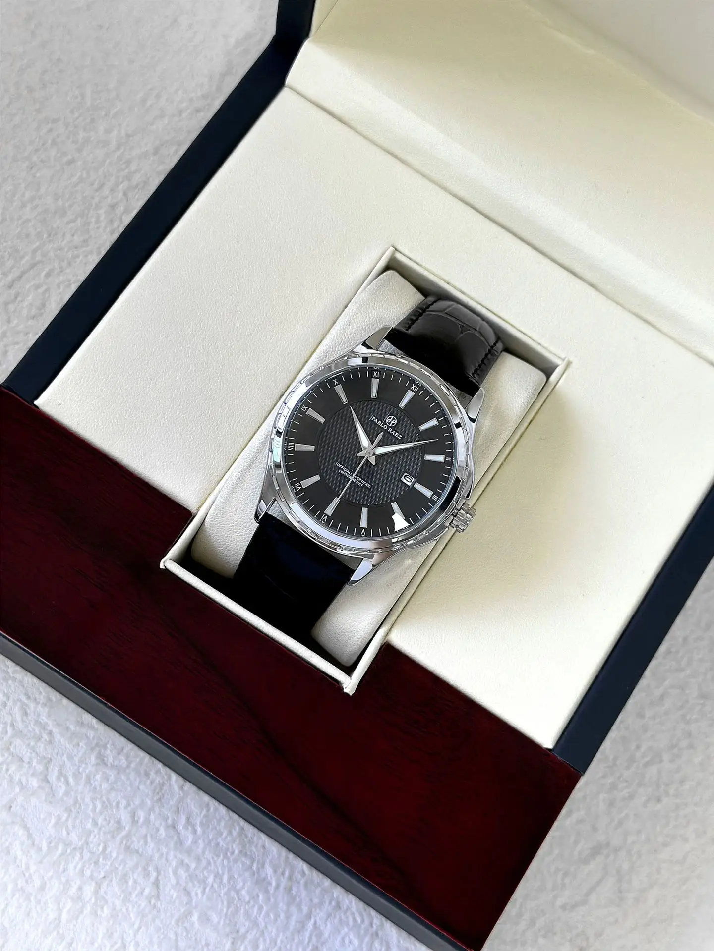 Men's Black Dial Quartz Watch with Black Strap — feature 14