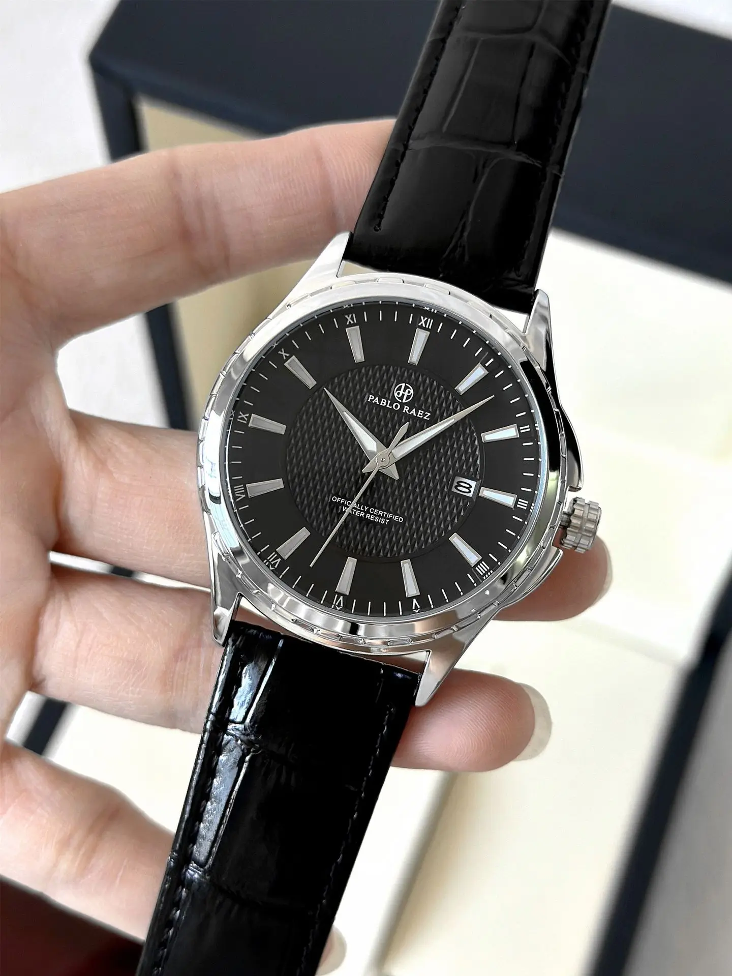 Men's Black Dial Quartz Watch with Black Strap — feature 15