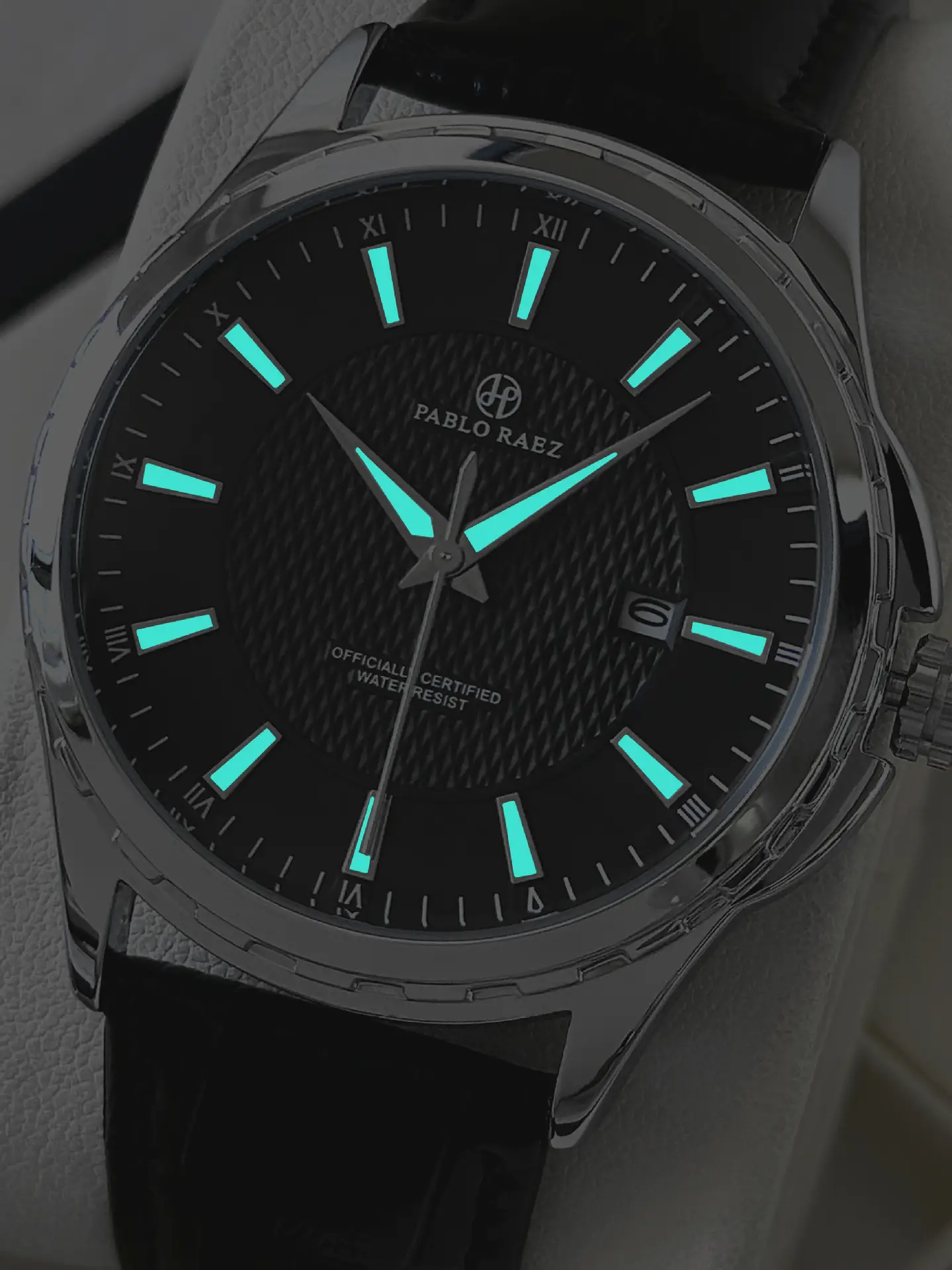 Men's Black Dial Quartz Watch with Black Strap — feature 6