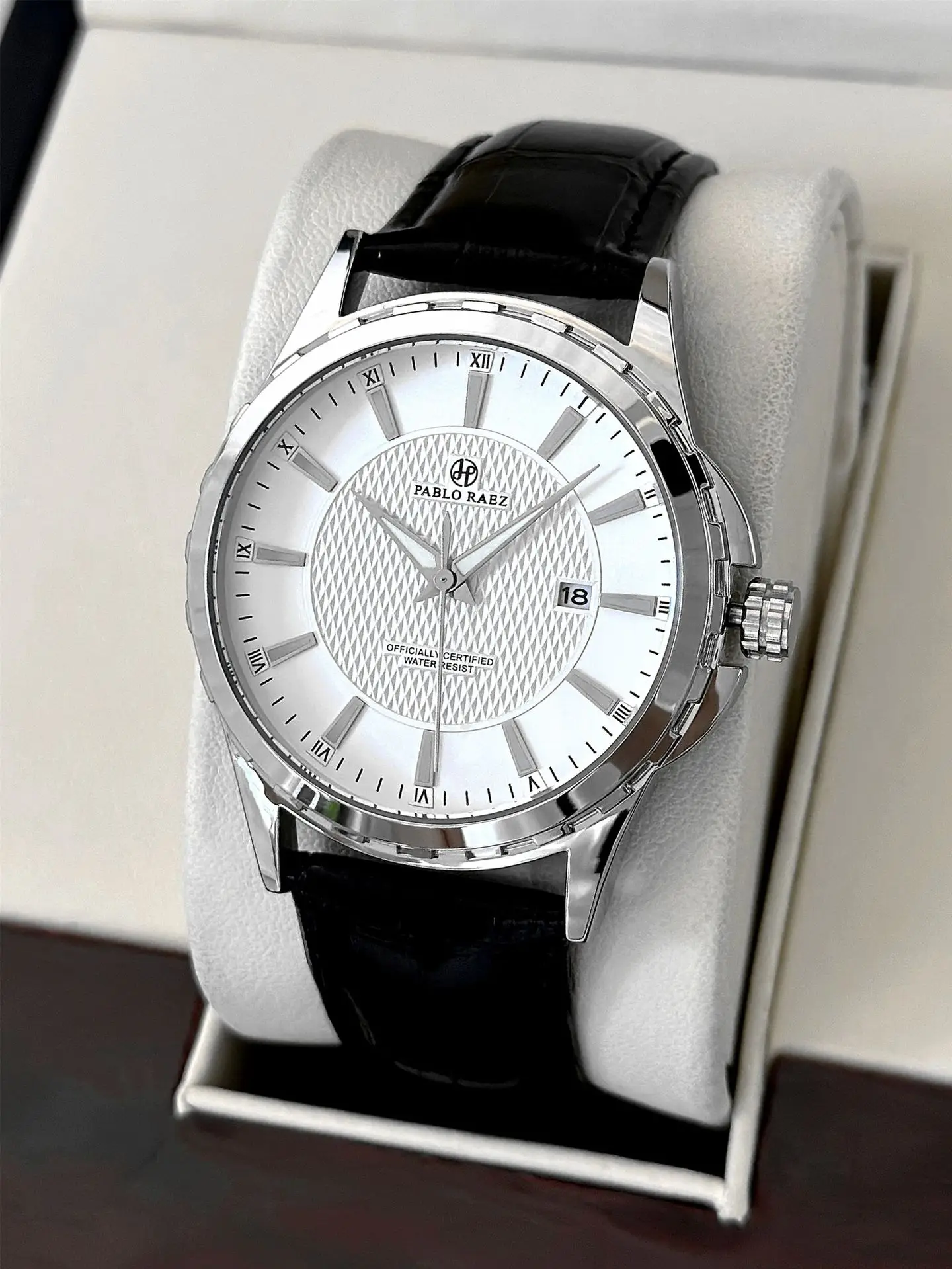 Men's Black Dial Quartz Watch with Black Strap - Image 2