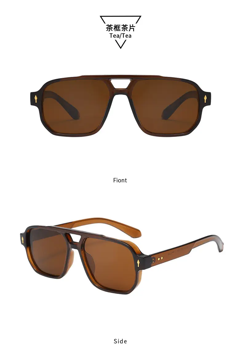 Men's Black Pilot Sunglasses with Gold Accents — feature 11