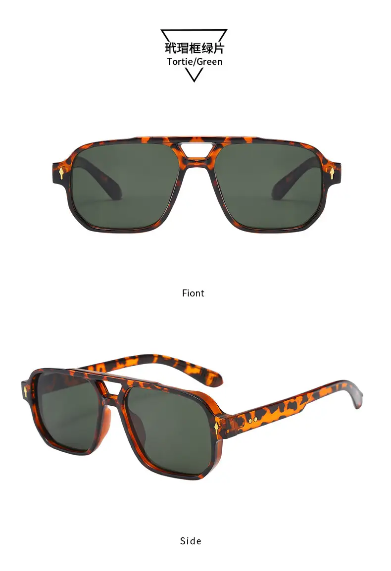 Men's Black Pilot Sunglasses with Gold Accents — feature 12