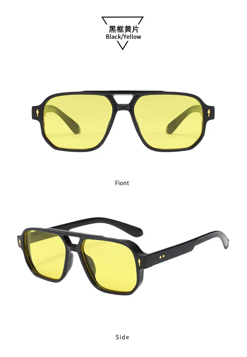 Men's Black Pilot Sunglasses with Gold Accents — feature 13