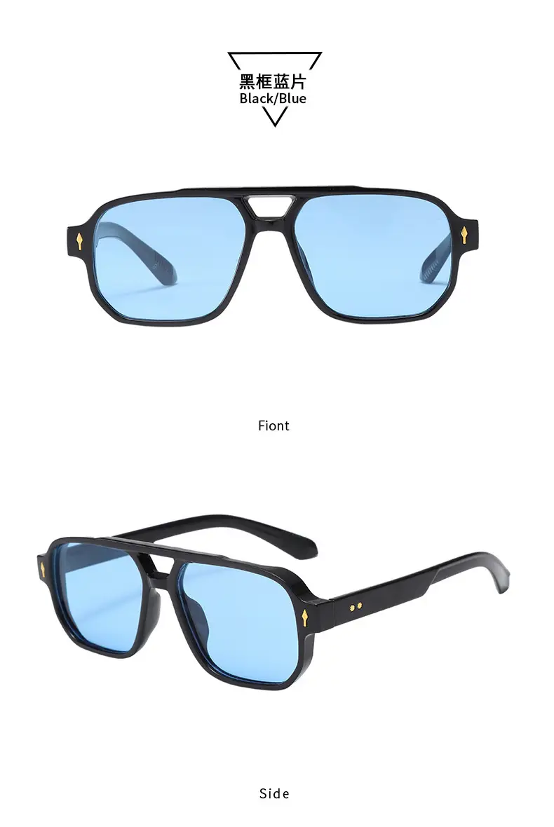 Men's Black Pilot Sunglasses with Gold Accents — feature 16
