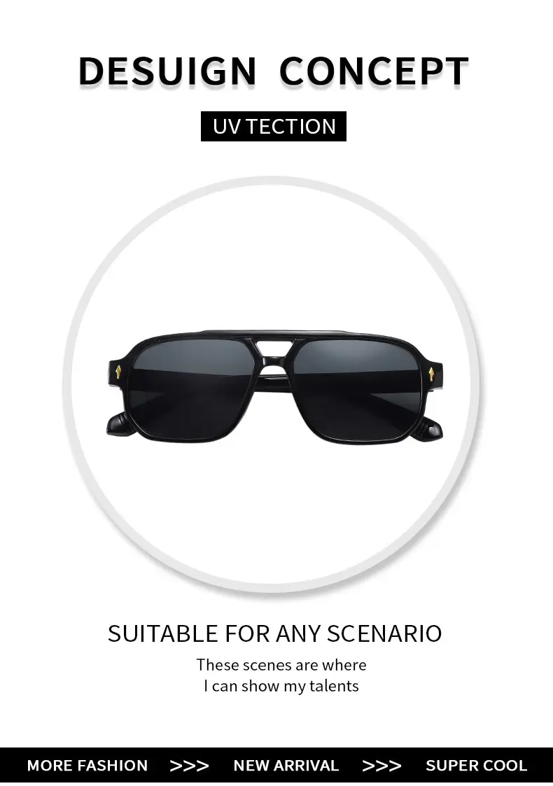 Men's Black Pilot Sunglasses with Gold Accents — feature 2