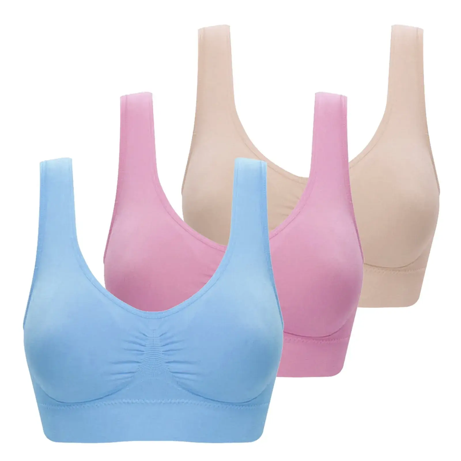 White Cross-Border 3-Piece Sports Bra Set - Image 11