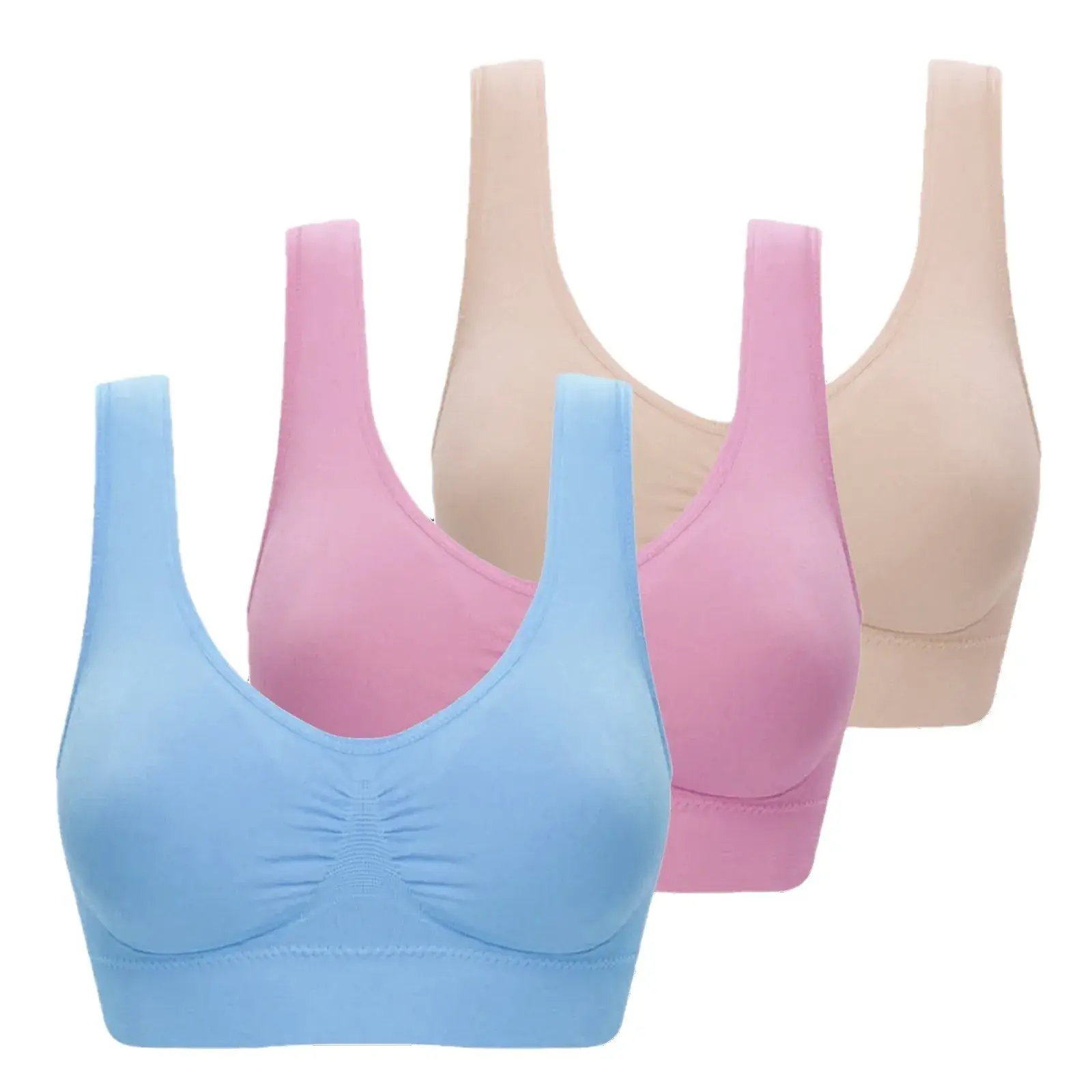 White Cross-Border 3-Piece Sports Bra Set - Image 12