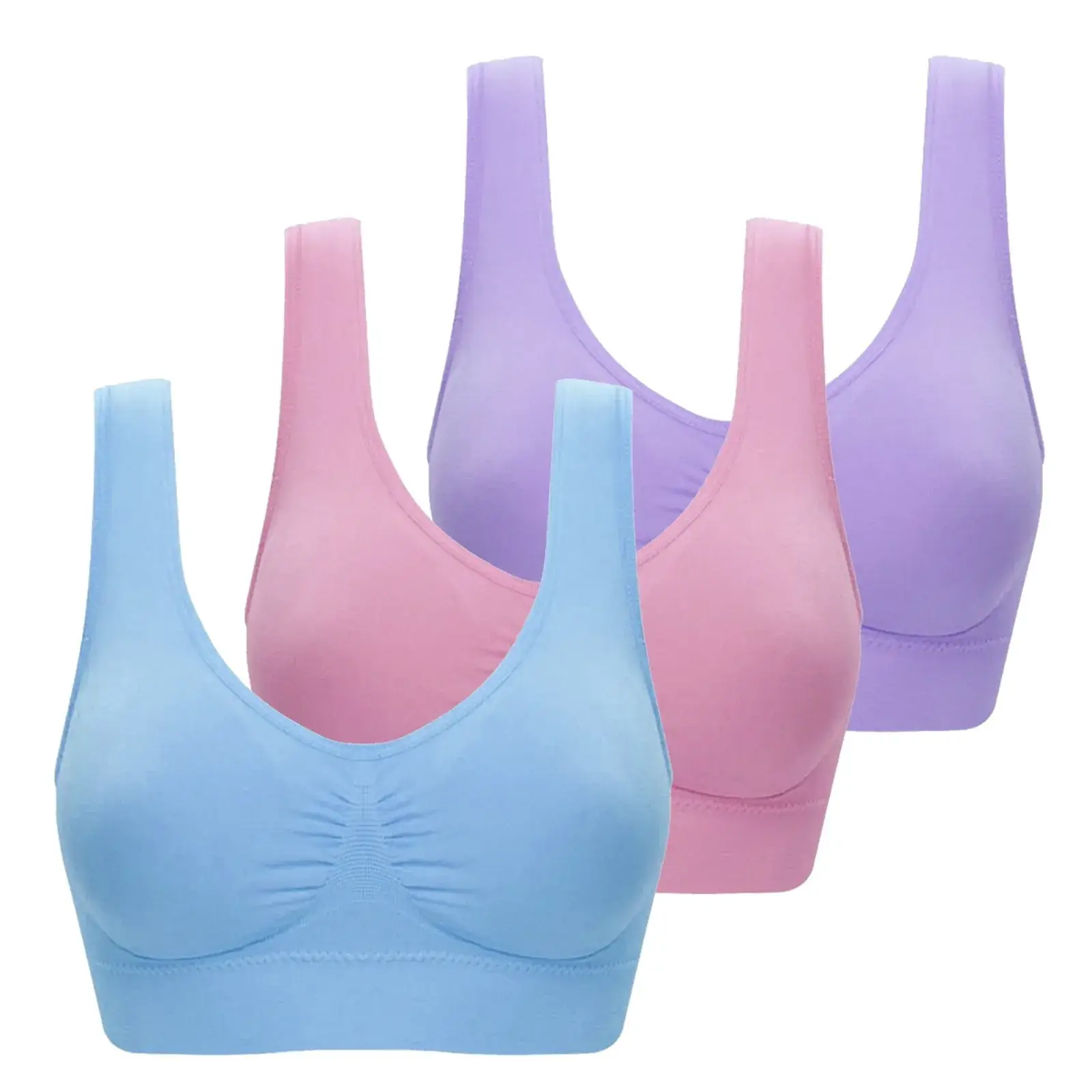 White Cross-Border 3-Piece Sports Bra Set - Image 4