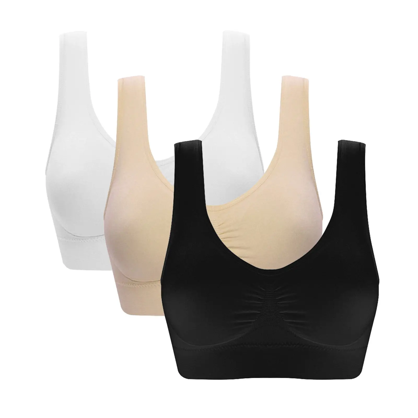 White Cross-Border 3-Piece Sports Bra Set - Image 6