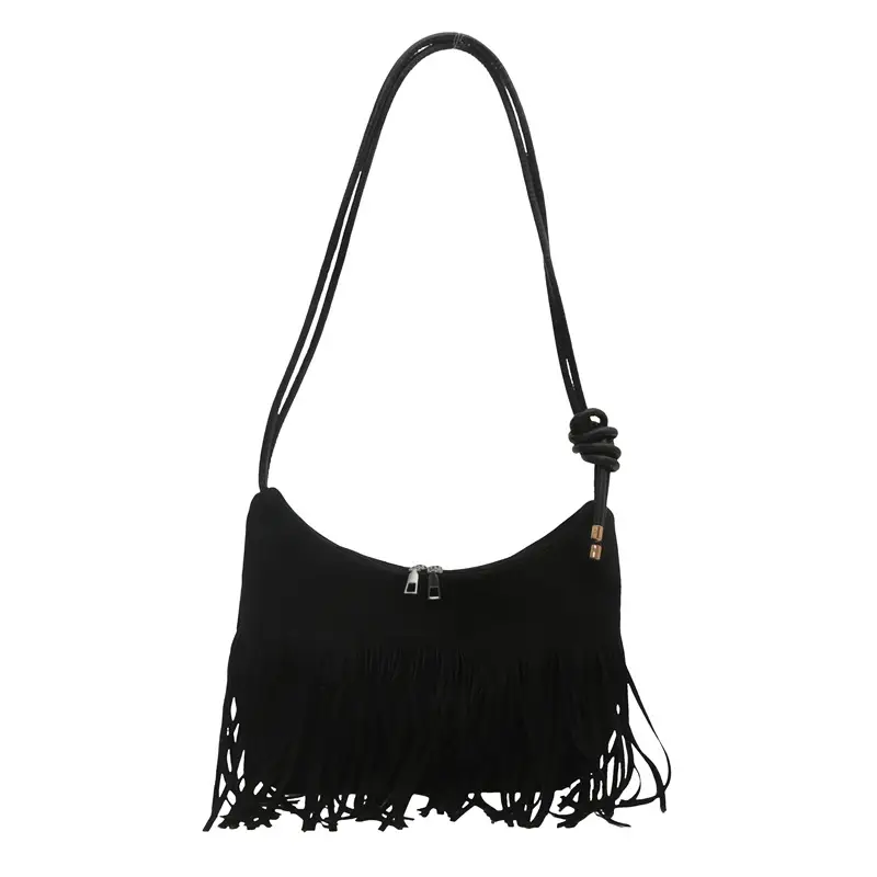 Brown Fringe Messenger Bag for Women - Image 9
