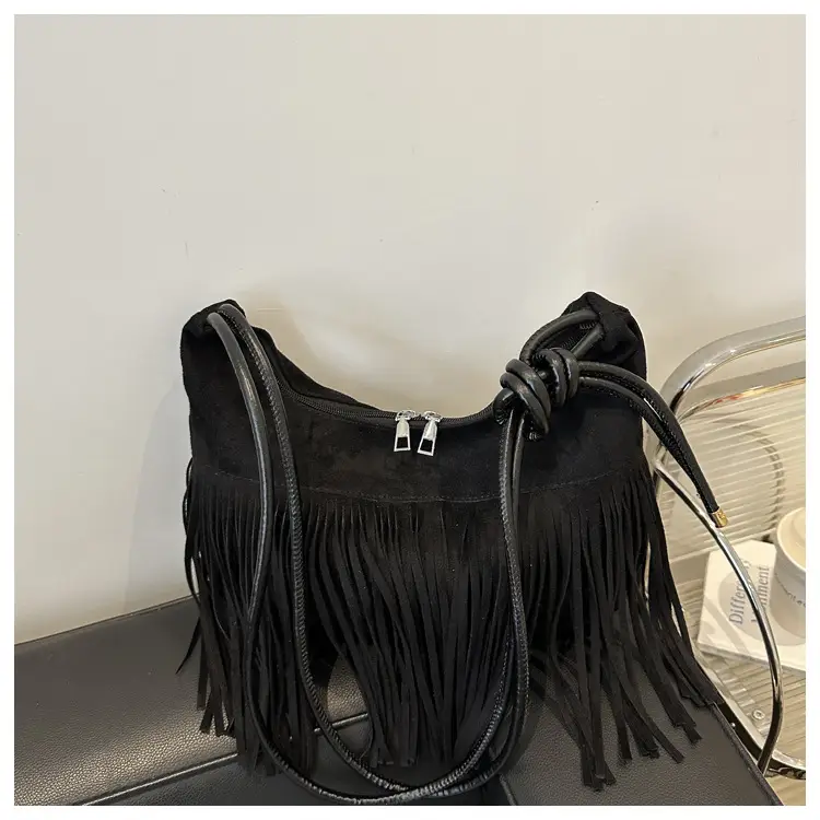 Brown Fringe Messenger Bag for Women — feature 12