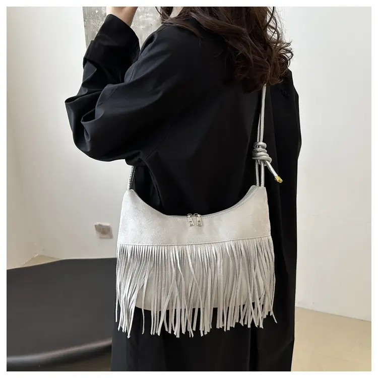Brown Fringe Messenger Bag for Women — feature 13