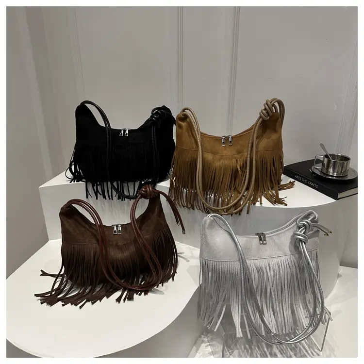 Brown Fringe Messenger Bag for Women — feature 21