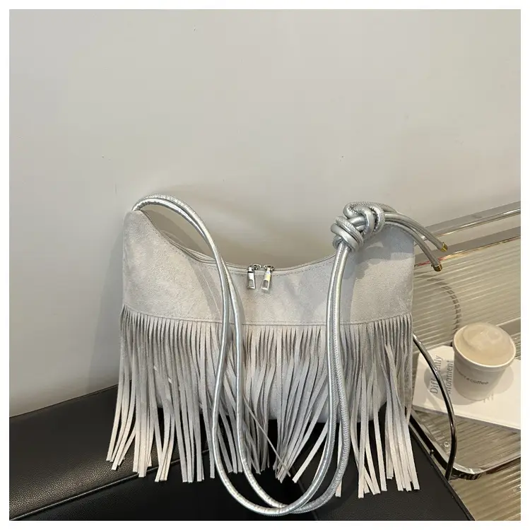 Brown Fringe Messenger Bag for Women — feature 9