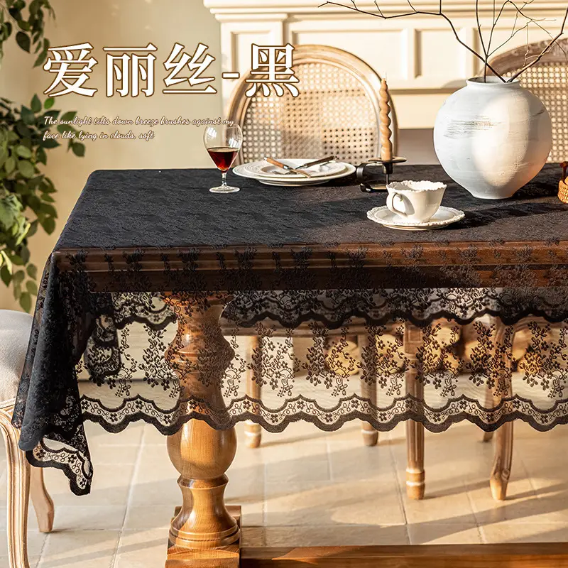 Cross-border New Style Lace Tablecloth Artistic French Style Rectangular Tablecloth White Atmosphere Sense Decoration Hollow Table Fabric