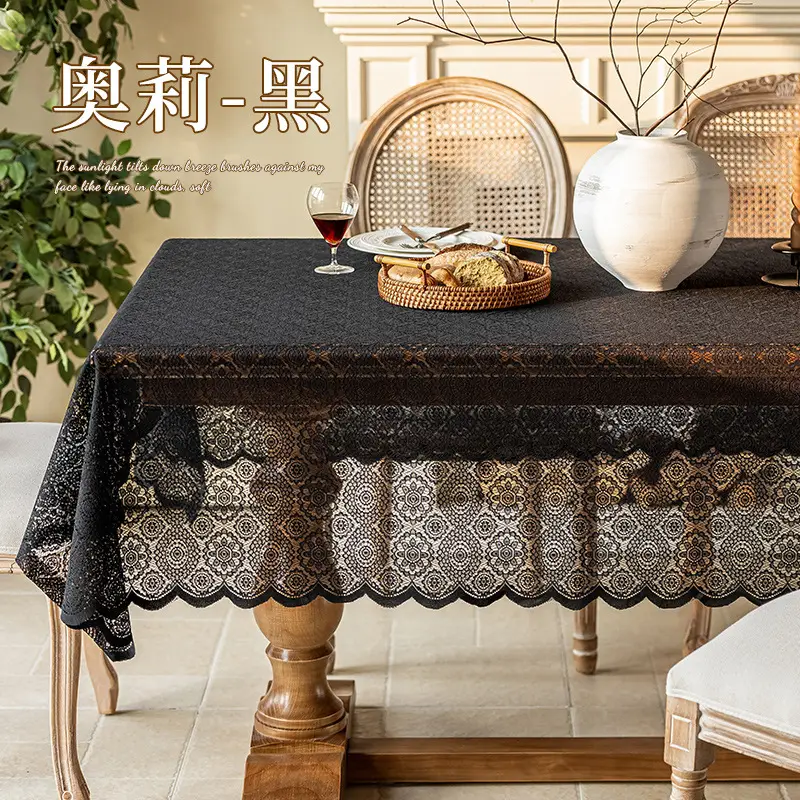 Cross-border New Style Lace Tablecloth Artistic French Style Rectangular Tablecloth White Atmosphere Sense Decoration Hollow Table Fabric