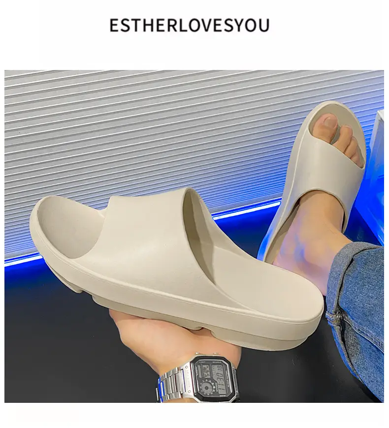 Slippers Women's Summer Outer Wear Height-increasing Non-smelly Foot-resistant Wear-resistant Slides EVA Home Non-slip All-match Couple Slippers — feature 9