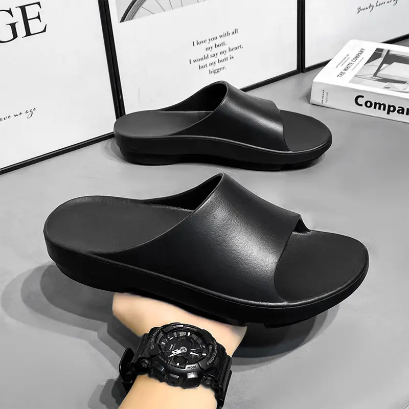 Slippers Women's Summer Outer Wear Height-increasing Non-smelly Foot-resistant Wear-resistant Slides EVA Home Non-slip All-match Couple Slippers - Image 2