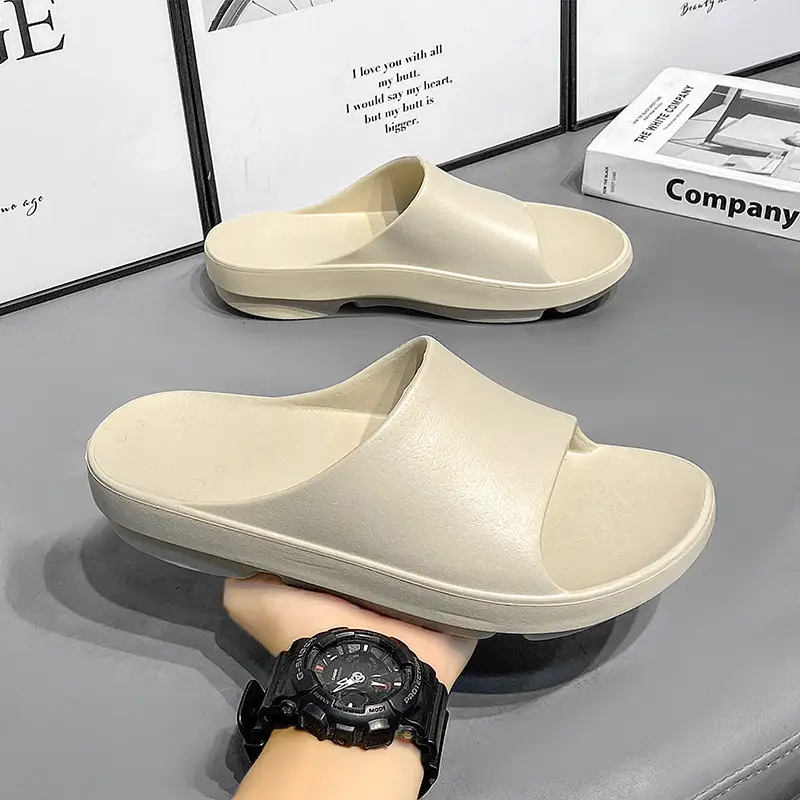 Slippers Women's Summer Outer Wear Height-increasing Non-smelly Foot-resistant Wear-resistant Slides EVA Home Non-slip All-match Couple Slippers - Image 3
