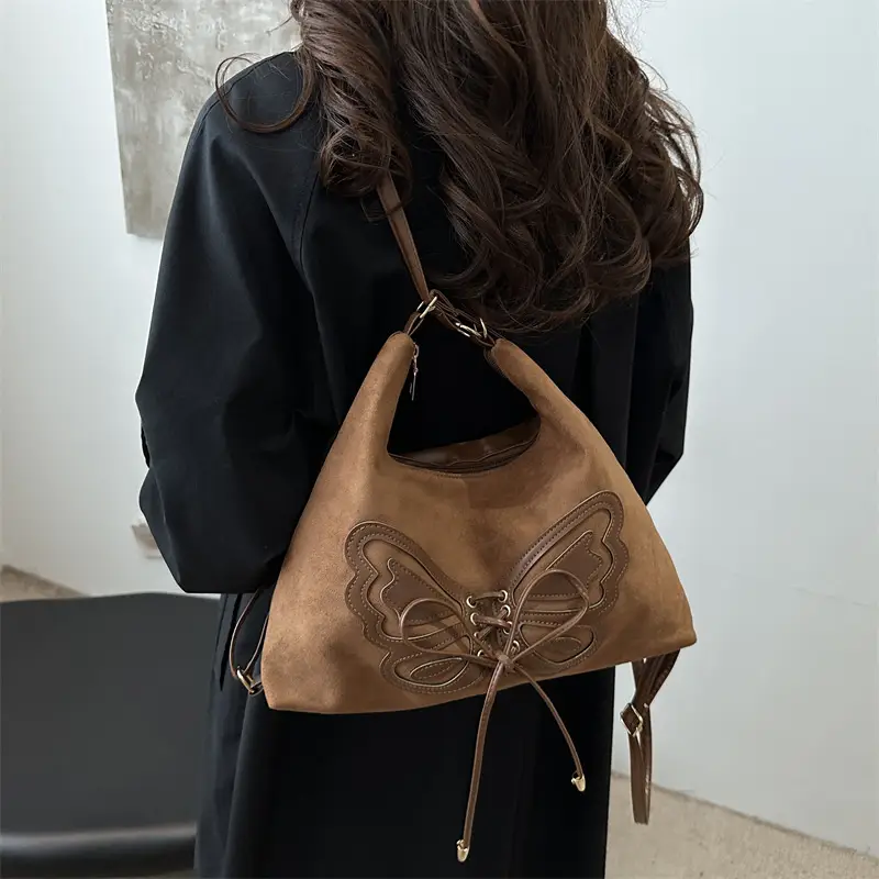Women's Butterfly Underarm Bag Brown New Winter 2024