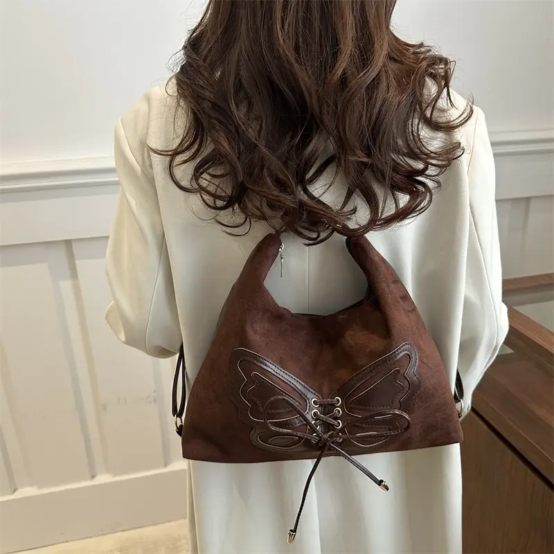 Women's Butterfly Underarm Bag Brown New Winter 2024