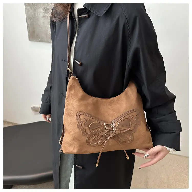 Women's Butterfly Underarm Bag Brown New Winter 2024 — feature 19