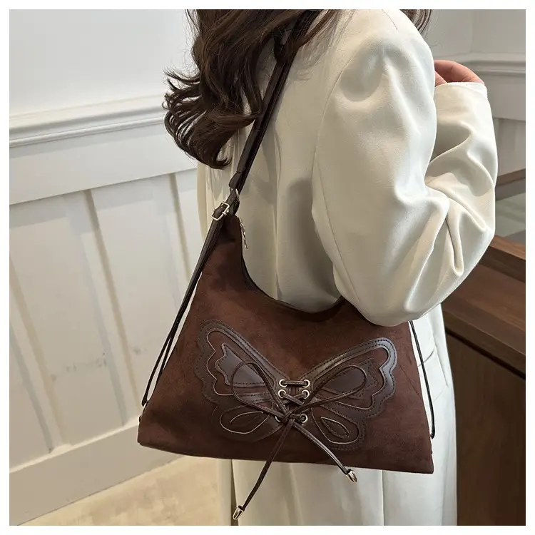 Women's Butterfly Underarm Bag Brown New Winter 2024 — feature 20