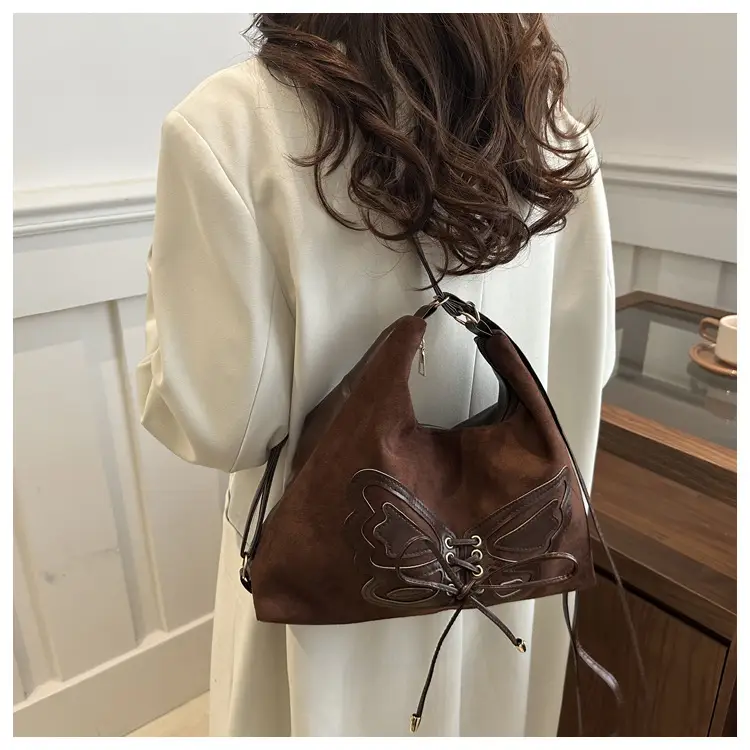 Women's Butterfly Underarm Bag Brown New Winter 2024 — feature 24