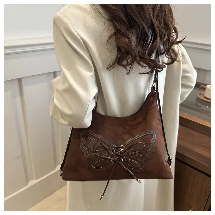Women's Butterfly Underarm Bag Brown New Winter 2024 — feature 25