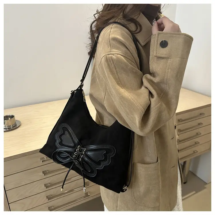 Women's Butterfly Underarm Bag Brown New Winter 2024 — feature 27