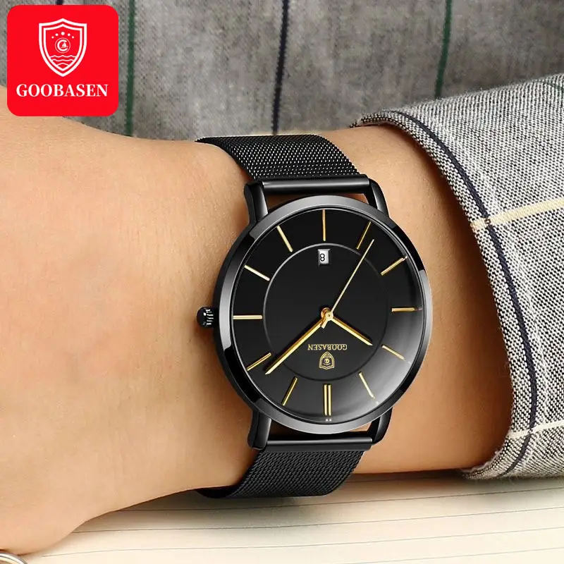 Guberson Men's Ultra-Thin Blue Watch with Calendar - Image 14