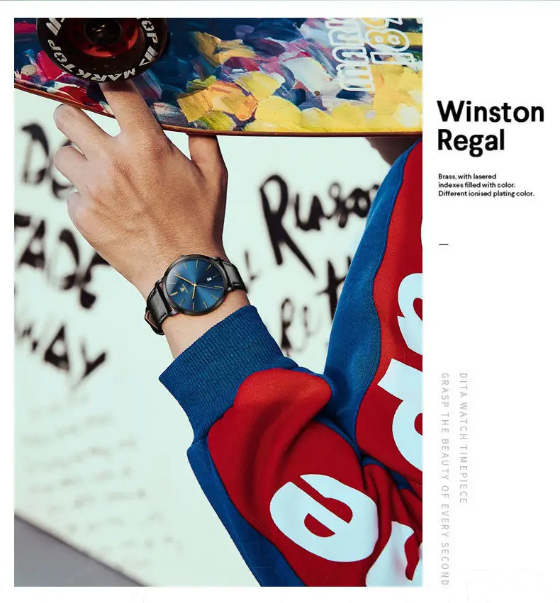 Guberson Men's Ultra-Thin Blue Watch with Calendar — feature 12
