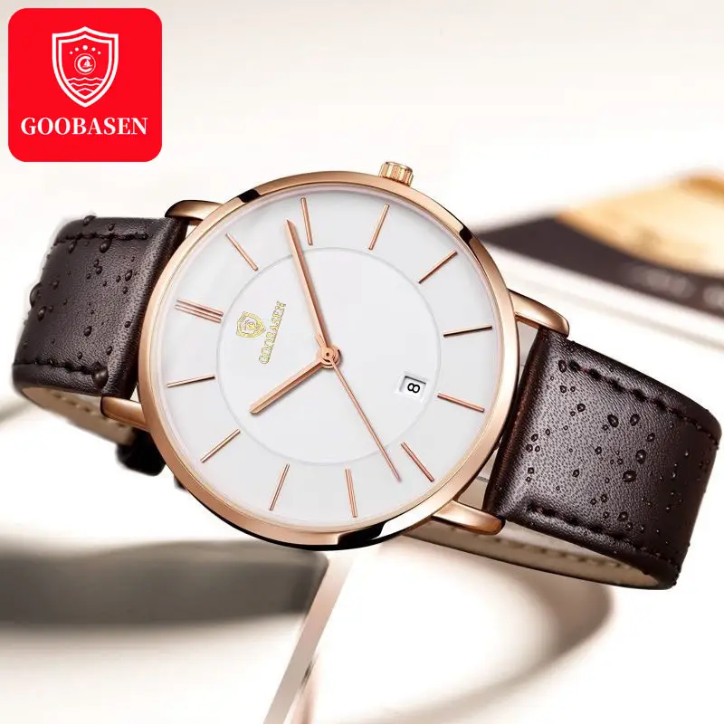 Guberson Men's Ultra-Thin Blue Watch with Calendar — feature 19