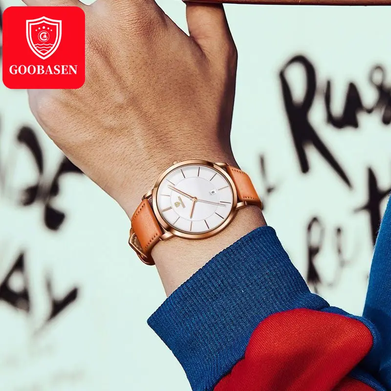 Guberson Men's Ultra-Thin Blue Watch with Calendar — feature 7