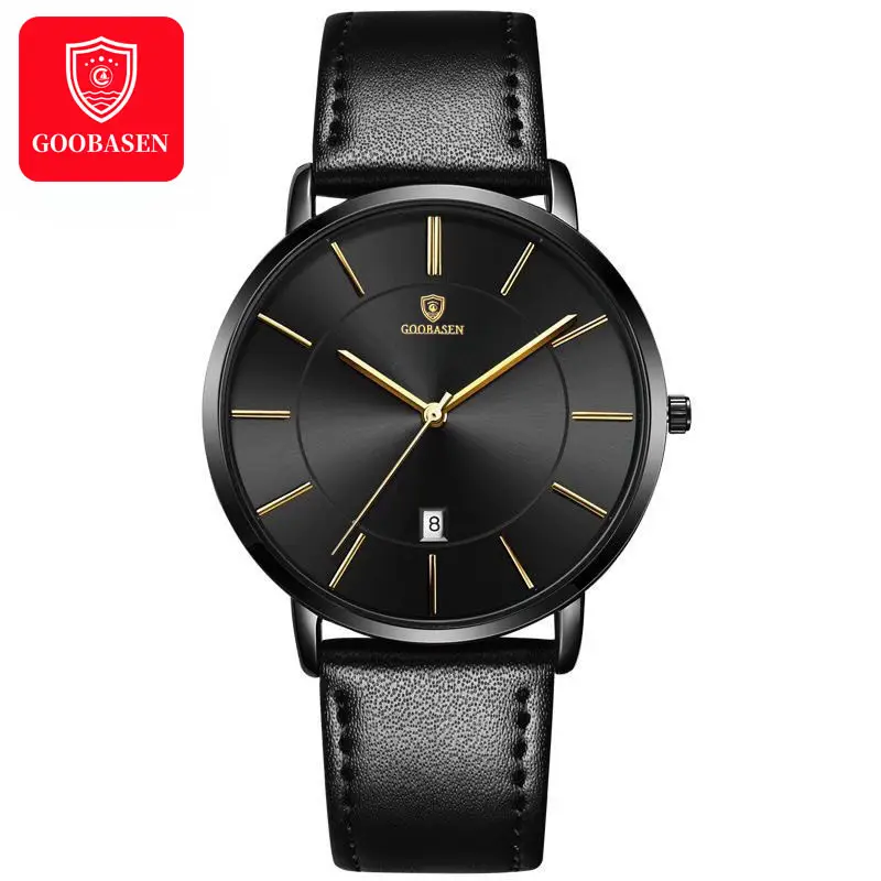 Guberson Men's Ultra-Thin Blue Watch with Calendar - Image 6