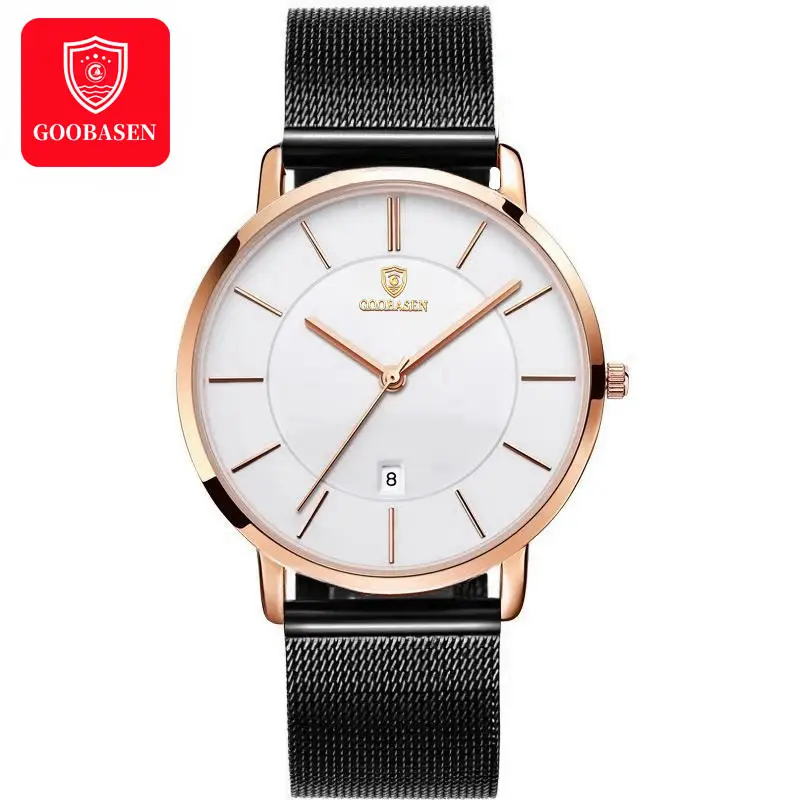 Guberson Men's Ultra-Thin Blue Watch with Calendar - Image 9