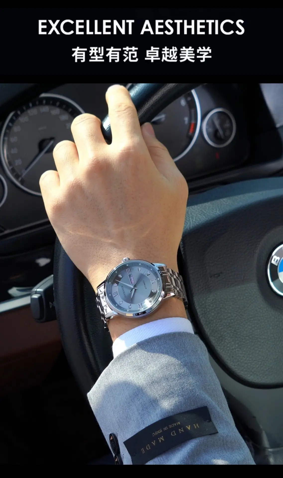 Guberson Men's Black Roman Dial Automatic Watch — feature 6