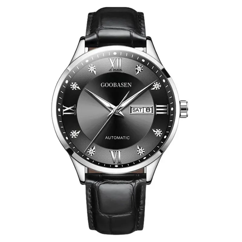 Guberson Men's Black Roman Dial Automatic Watch - Image 5